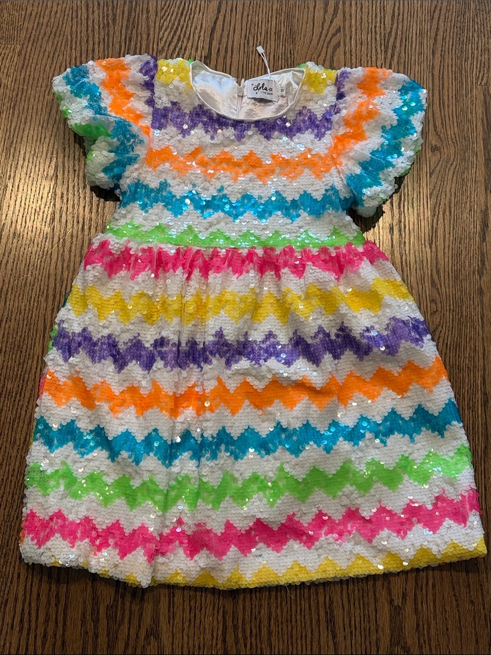 lola & the boys Sequin Chevron Party Dress -